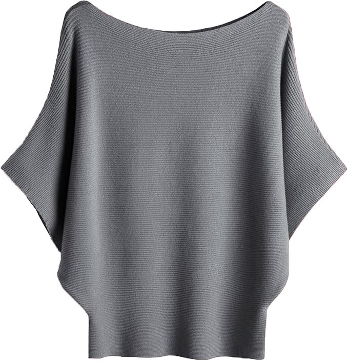 Ckikiou Soft Knitted Batwing Short Sleeve Sweater for Women Spring Fall Casual Flowy Boat Neck Do... | Amazon (US)
