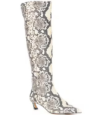 Gianni Bini Gianna Snake Print Kitten Heel Tall Boots | Dillard's | Dillard's