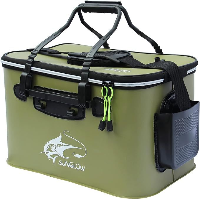 Fishing Bucket,Foldable Fish Bucket, Multi-Functional EVA Fishing Bag for Outdoor, Live Fish Lure... | Amazon (US)