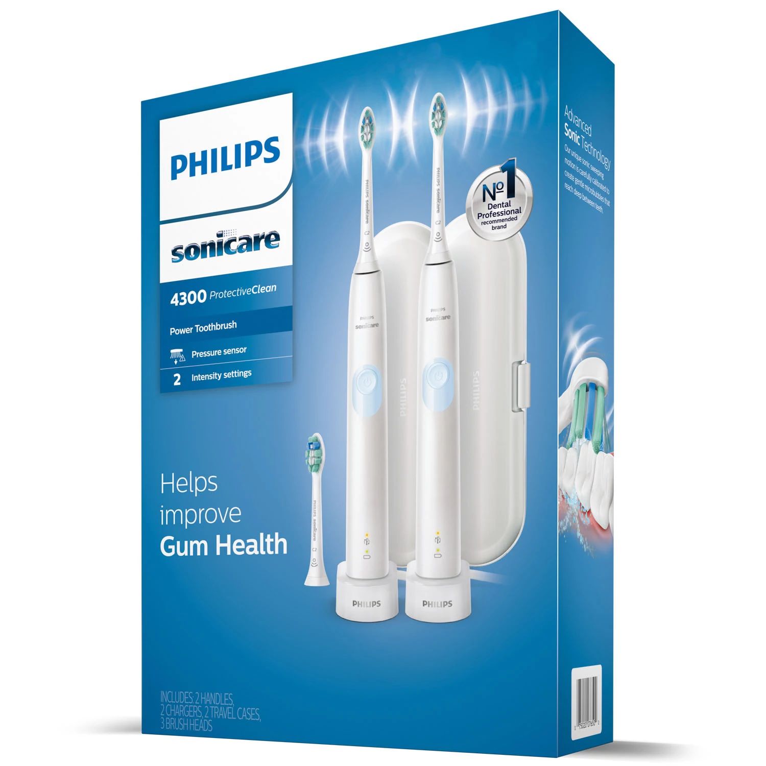 Philips Sonicare ProtectiveClean 4300 Rechargeable Toothbrush, 2 pk. (Choose Your Color) | Sam's Club