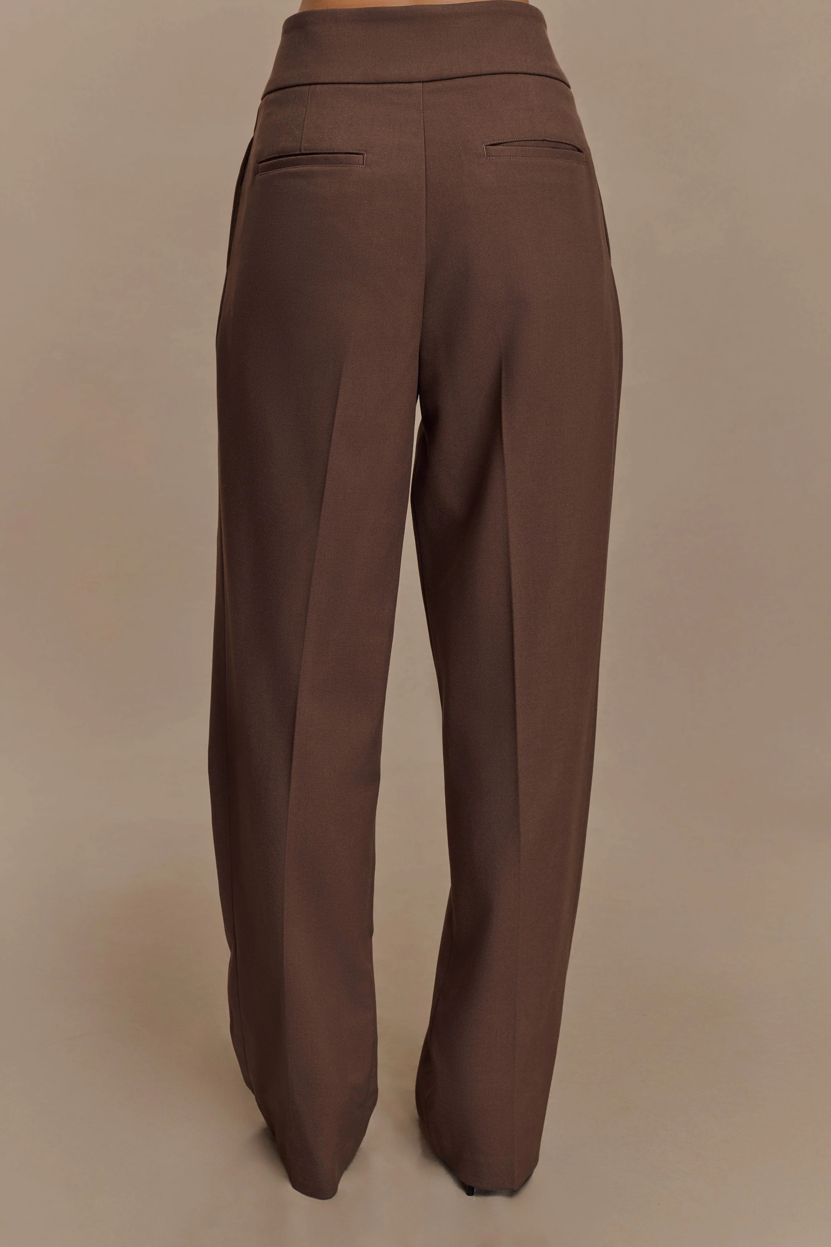 Penelope Pleated High Waisted Pants - Chocolate | Meshki (APAC)