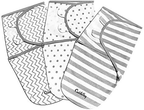 Cuddlebug Adjustable Baby Swaddle Blanket & Wrap (Spots & Stripes), Pack of 3 (Small/Medium 0-3 M... | Amazon (US)