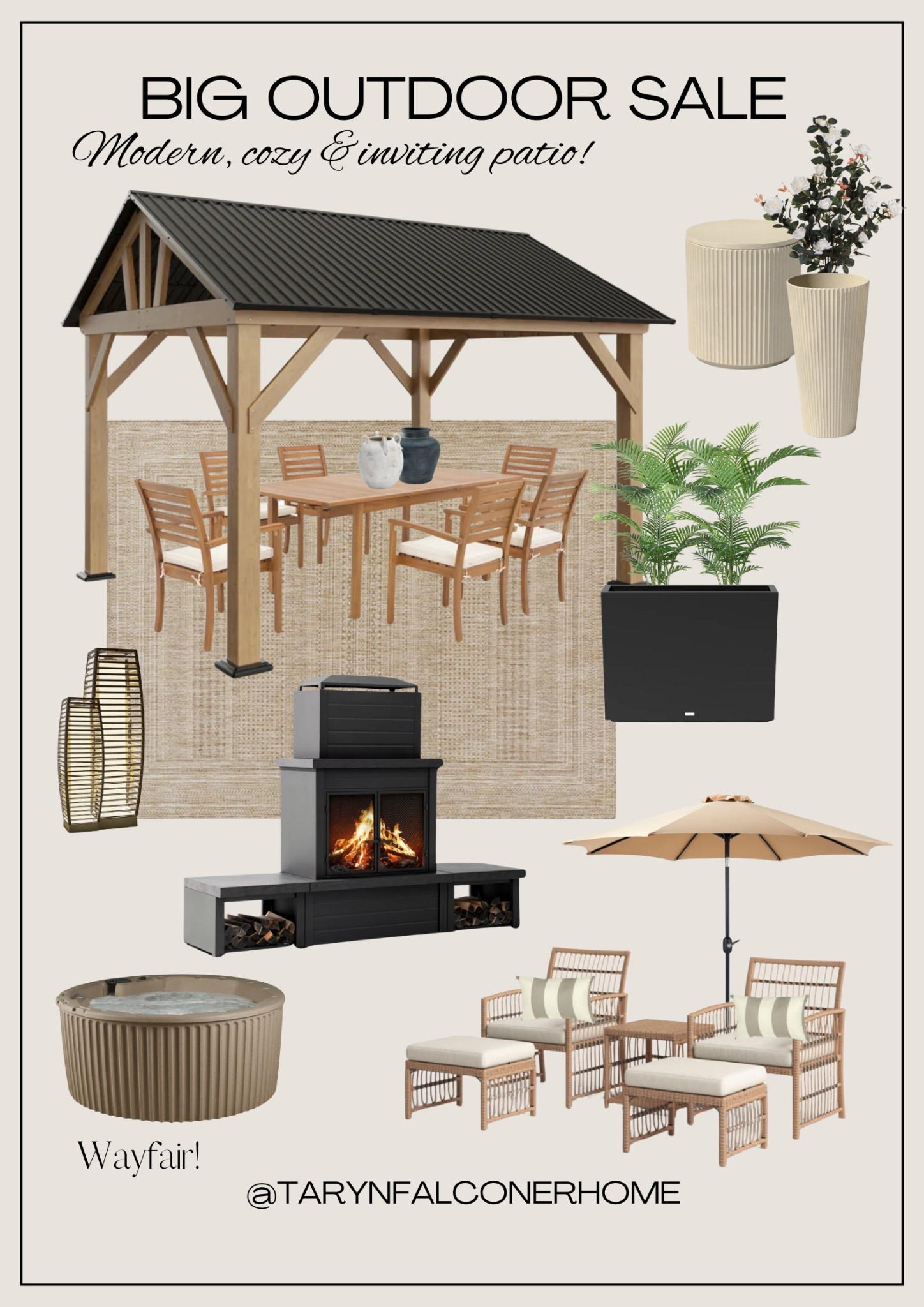 Modern, cozy & inviting patio finds from @wayfair 
Get your patio summer ready during their BIG OUTDOOR SALE!

#wayfair #wayfairpartner #sale #patio #outdoorfinds #patiofurniture #gazebo #outdoorplanters #coolersidetable #outdoorrug #hottub #solarlights #plants

#LTKSaleAlert #LTKHome