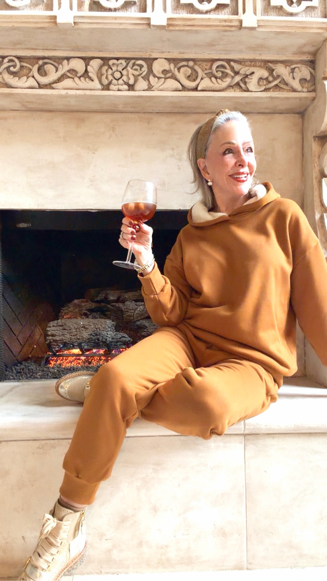 Ssweatsuits 2 piece outfit features a fleece lining for added warmth and comfort. The soft, stretchy fabric ensures a cozy fit that's perfect for lounge sets for women
Metallic gold boots by The Office of Angela Scott
Earrings on sale and great socks 

#LTKSaleAlert #LTKHome #LTKOver40