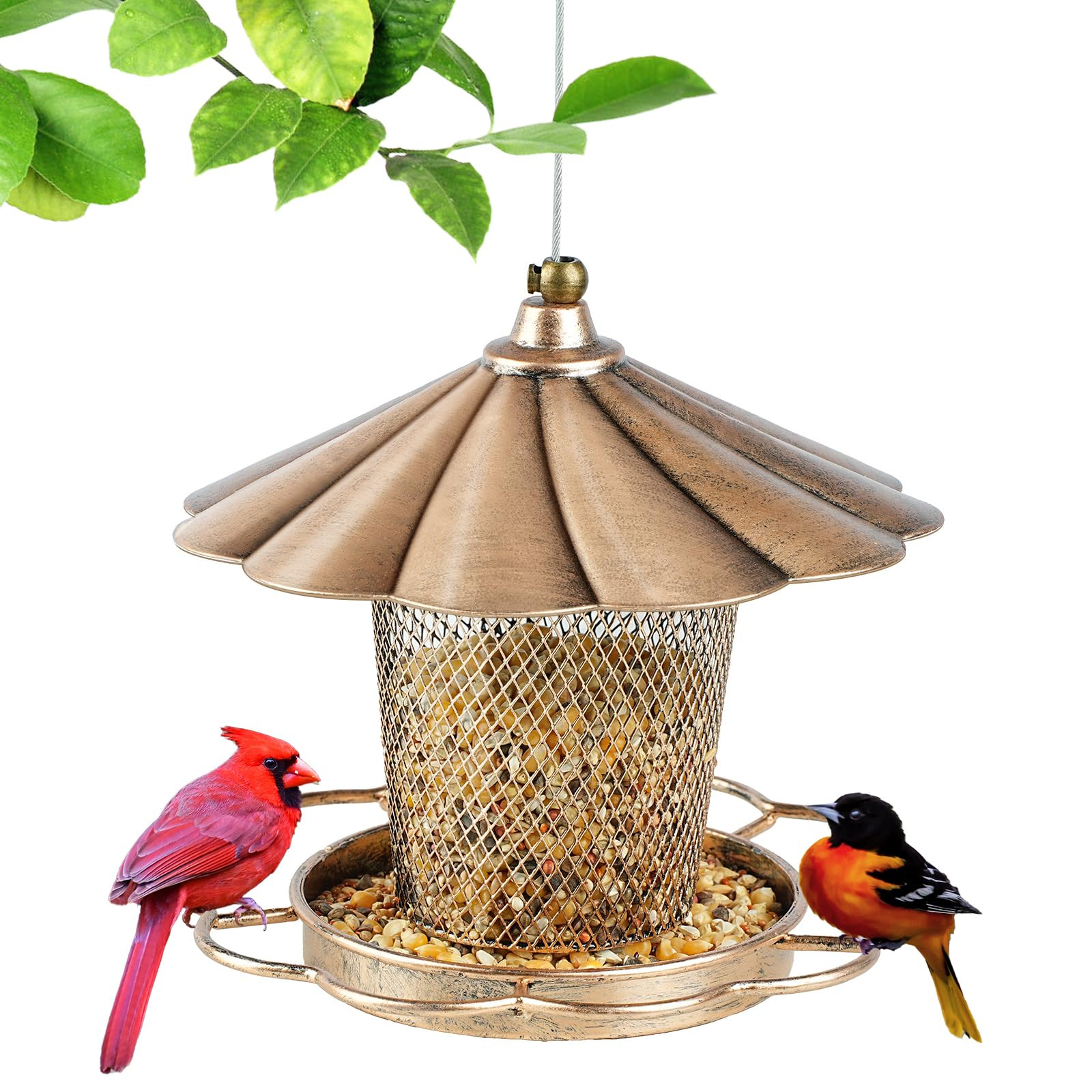 LBTING Bird Feeder for Outdoor, Squirrel Proof Metal Wild Bird Feeder for Hanging Outside Garden ... | Amazon (US)
