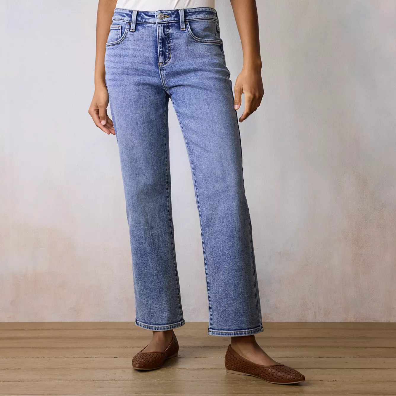Women's LC Lauren Conrad Mid Rise Relaxed Straight Jeans | Kohl's