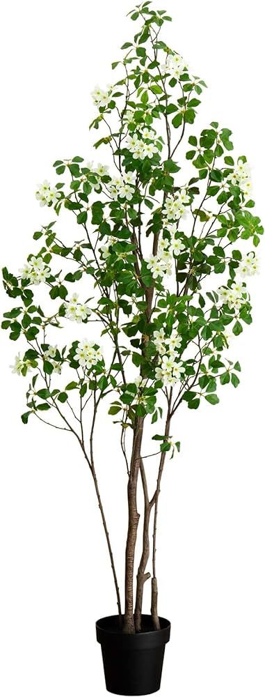 Nearly Natural 6ft. Artificial Dogwood Tree with Real Touch Leaves | Amazon (US)