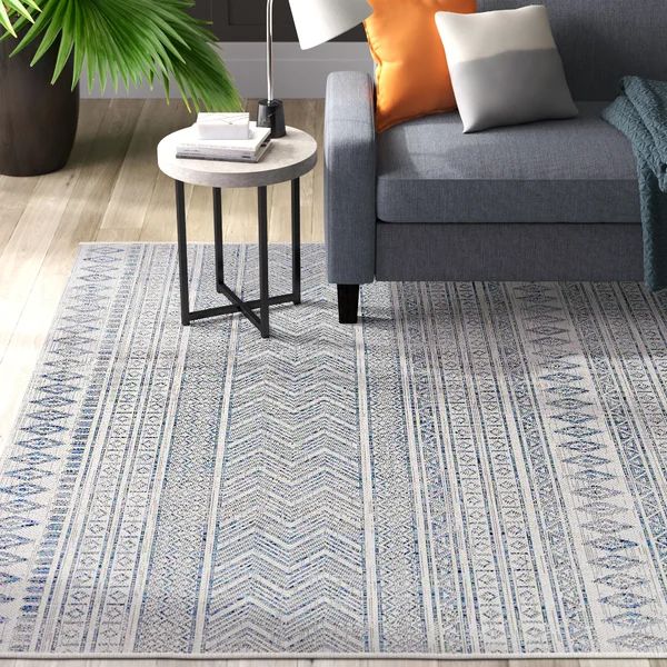 Brennen Denim/Gray Indoor / Outdoor Area Rug | Wayfair Professional