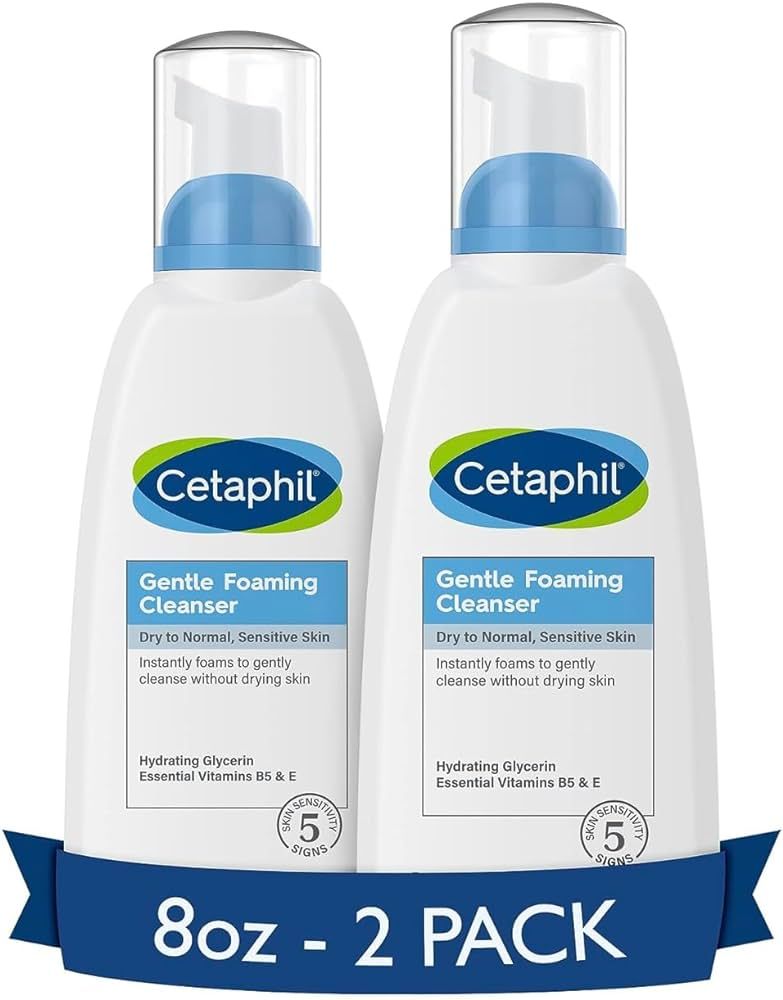 Cetaphil Oil Free Gentle Foaming Cleanser For Dry to Normal, Sensitive Skin, 8oz Pack of 2, Made ... | Amazon (US)