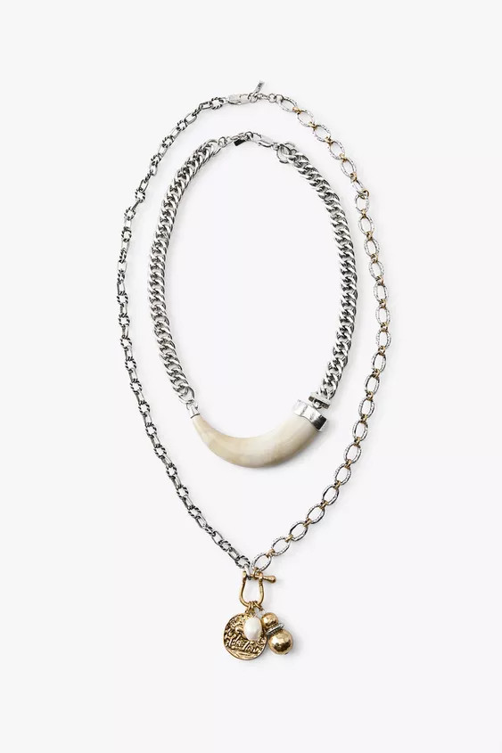 PACK OF 2 HORN AND CHARM NECKLACES | Zara US