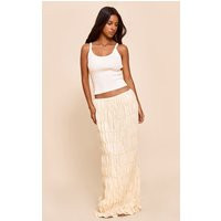 Petite Cream Chiffon Maxi Skirt | PrettyLittleThing US