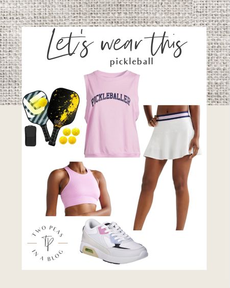 Pickleball style. Outfit idea. Athleisure. Walmart fashion. Tennis skirt. 

#LTKfitness #LTKover40 #LTKSeasonal