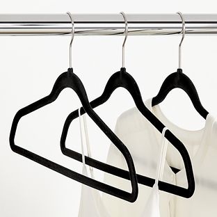 Black Premium Non-Slip Velvet Suit Hangers Case of 40 | The Container Store