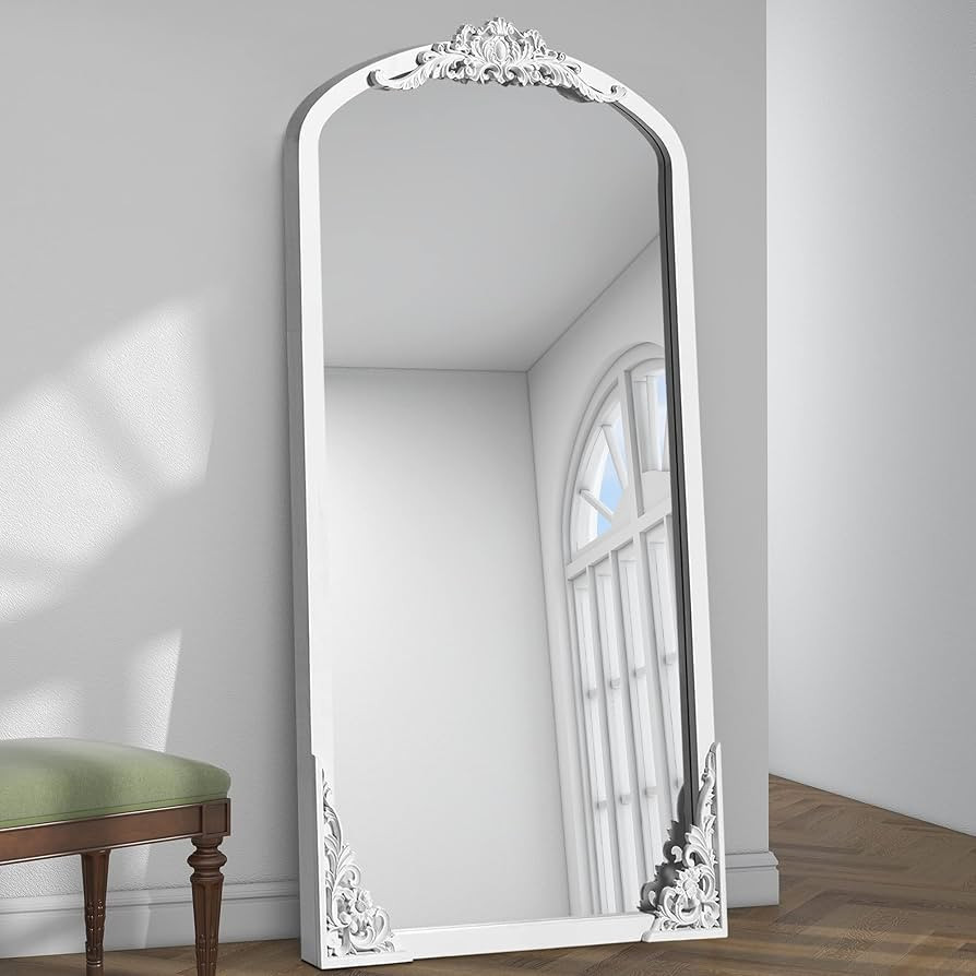 NicBex 67" x 28" Arched Vintage Full Length Mirror Carved Mirror Floor Mirror Dressing Mirror Sol... | Amazon (US)