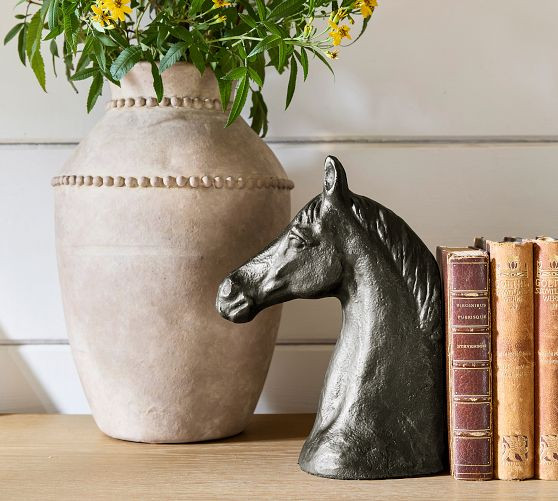 Antique Bronze Horse Head Object | Pottery Barn (US)