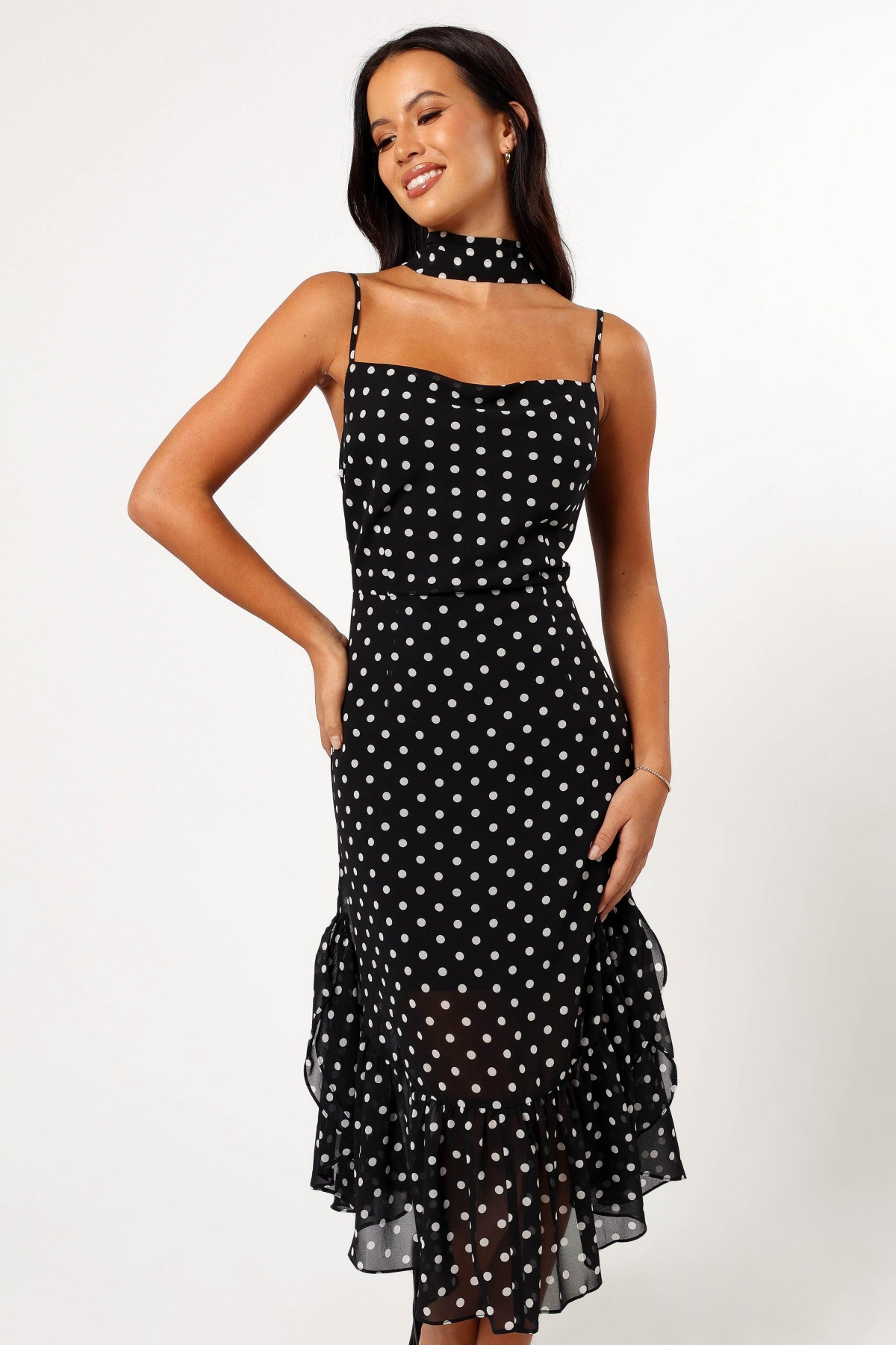 Petal and Pup Women's Francesca Midi Dress - Black polka dot | Macy's