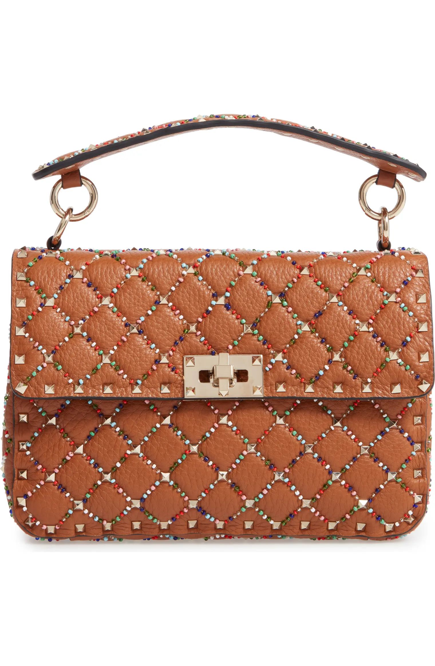 Medium Spike.It Beaded Calfskin Shoulder Bag | Nordstrom