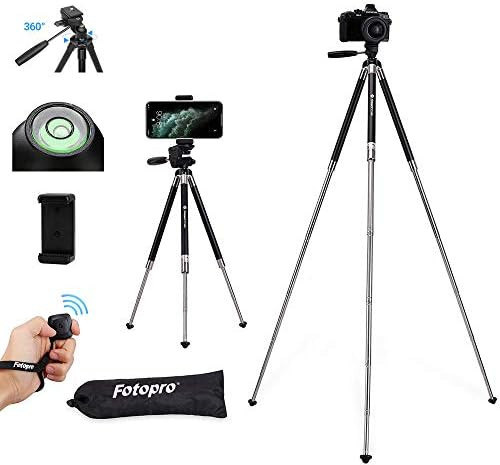 Fotopro Phone Tripod Stand, 39.5 Inch Lightweight Travel Tripod for iPhone with Remote Control, A... | Amazon (US)