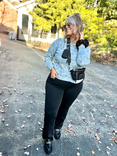 ✨SIZING•PRODUCT INFO✨
⏺ Black Bootcut Jeans, Mid Rise (super stretchy, super comfy) - XL - TTS - Halara Magic Jeans
⏺ Blue Floral Crewneck Sweater - sized down to med for more fitted look - Walmart 
⏺ Black Lug Loafers with Silver Chain Detail - TTS - Walmart 
⏺ Black Crossbody Bum Bag - Walmart 
⏺ Large Silver Hoops - linked similar
⏺ Large Black Silk Sleep Scrunchie - Amazon 
⏺ Silver Round Retro Sunglasses - Amazon

#walmart #walmartfinds #walmartfind #founditatwalmart #walmart style #walmartfashion #walmartoutfit #walmartlook  #denimoutfit #jeansoutfit #denimstyle #jeansstyle #denim #jeans #style #inspo #fashion #jeansfashion #denimfashion #jeanslook #denimlook #jeans #outfit #idea #jeansoutfitidea #jeansoutfit #denimoutfitidea #denimoutfit #jeansinspo #deniminspo #jeansinspiration #deniminspiration  #floral #flower #flowers #florallook #flowerlook #lookwithflowers #floralprint #flowerprint #floraloutfit #floweroutfit #outfitwithfloral #outfitwithflowers #floraloutfitinspo #floraloutfitinspiration #floraloutfitinspiration #floweroutfitinspiration #fall #falloutfit #fallfashion #fallstyle #falloutfitidea #falloutfitinspo #autumn #autumnstyle #autumnfashion #autumnoutfit  #loafers #loafer  How to style loafers, platform loafers, lug loafers, penny loafers, what to wear with loafers, fall loafers, black loafers, shiny loafers, how to wear loafers, loafers stylish, stylish loafers, loafer style, loafers style, loafers fashion, loafers outfit, outfit with loafers, loafers ootd, casual loafers outfit, workwear loafers outfit #blue #darkblue #lightblue #navy #navyblue #babyblue #cobaltblue #grayblue #blueoutfit #blueoutfitinspo #bluestyle #blueshirt #blueoutfitinspiration #outfitwithblue #bluelook #floral
#under10 #under20 #under30 #under40 #under50 #under60 #under75 #under100
budget style, affordable style, curvy style, curvy fashion, midsize style, midsize fashion


#LTKstyletip #LTKmidsize #LTKfindsunder50