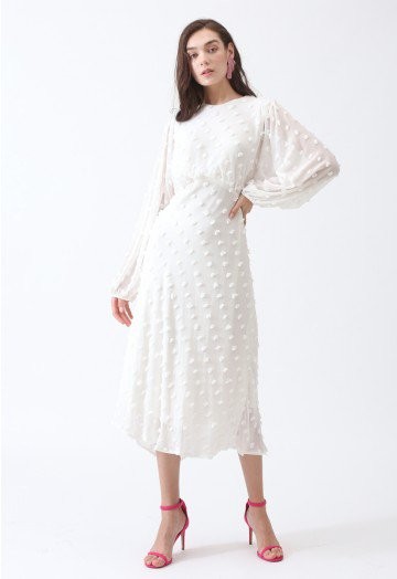 Cotton Candy Sheer Maxi Dress in White | Chicwish