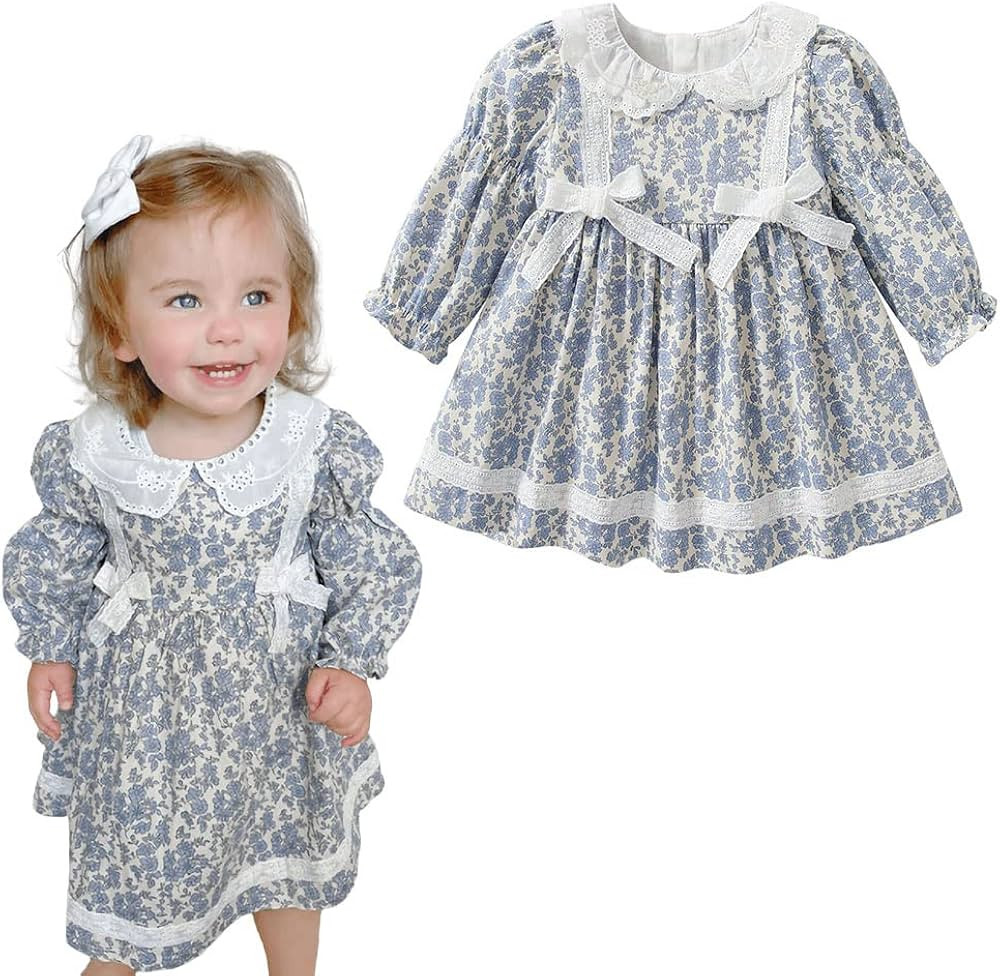 Simplee kids Baby Girls Casual Dresses Toddler Floral Dress Print Sundress Princess Dress | Amazon (US)