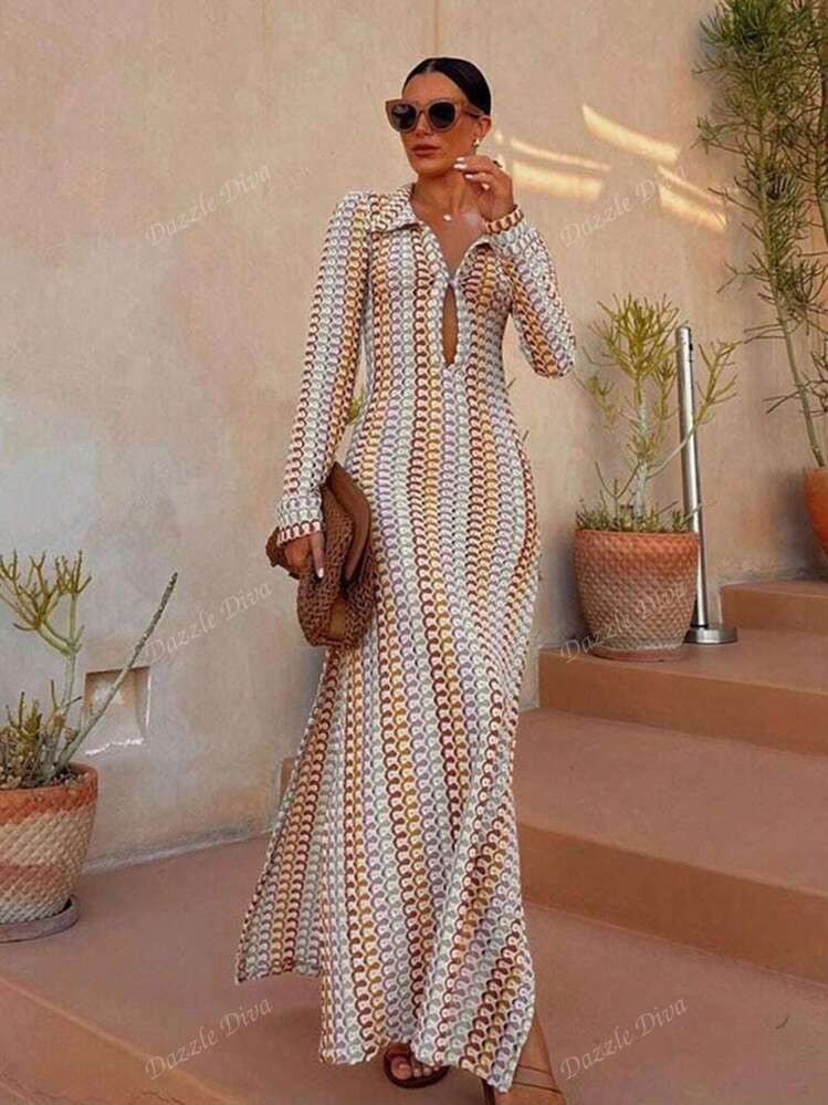 Handmade Crochet Hollow Out Deep V-Neck Slit Beach Dress Tops | SHEIN