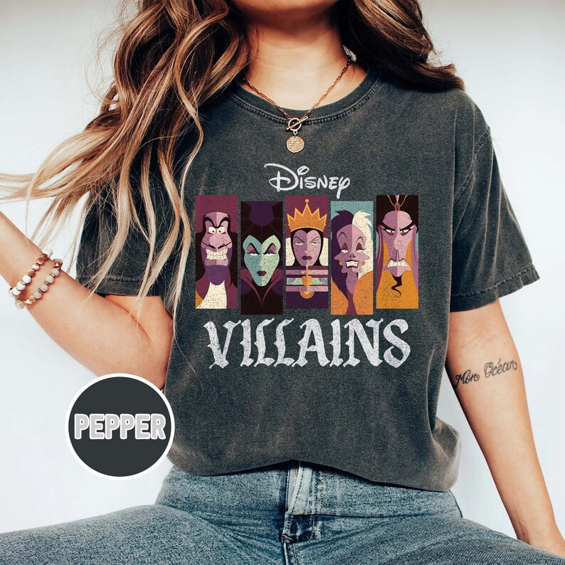 Vintage Disney Villains Comfort Color Shirt, Bad Witches Club Shirt, Disney Funny Villain Shirt, ... | Etsy (US)