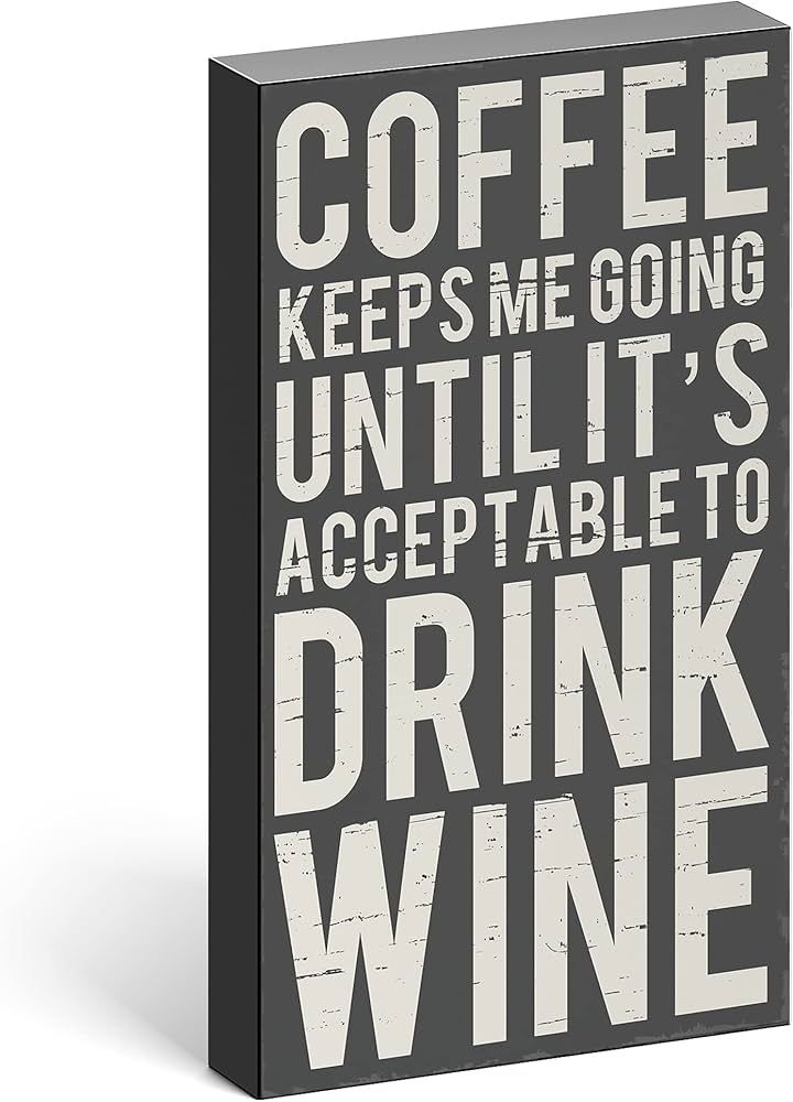 Barnyard Designs Wooden Box Sign, 'Coffee to Wine', Decorative Signage, 12 x 7 inches, Wood, Vint... | Amazon (US)