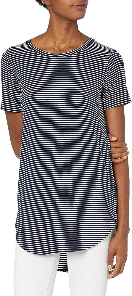 Daily Ritual Women's Jersey Short-Sleeve Open Crewneck Tunic | Amazon (US)