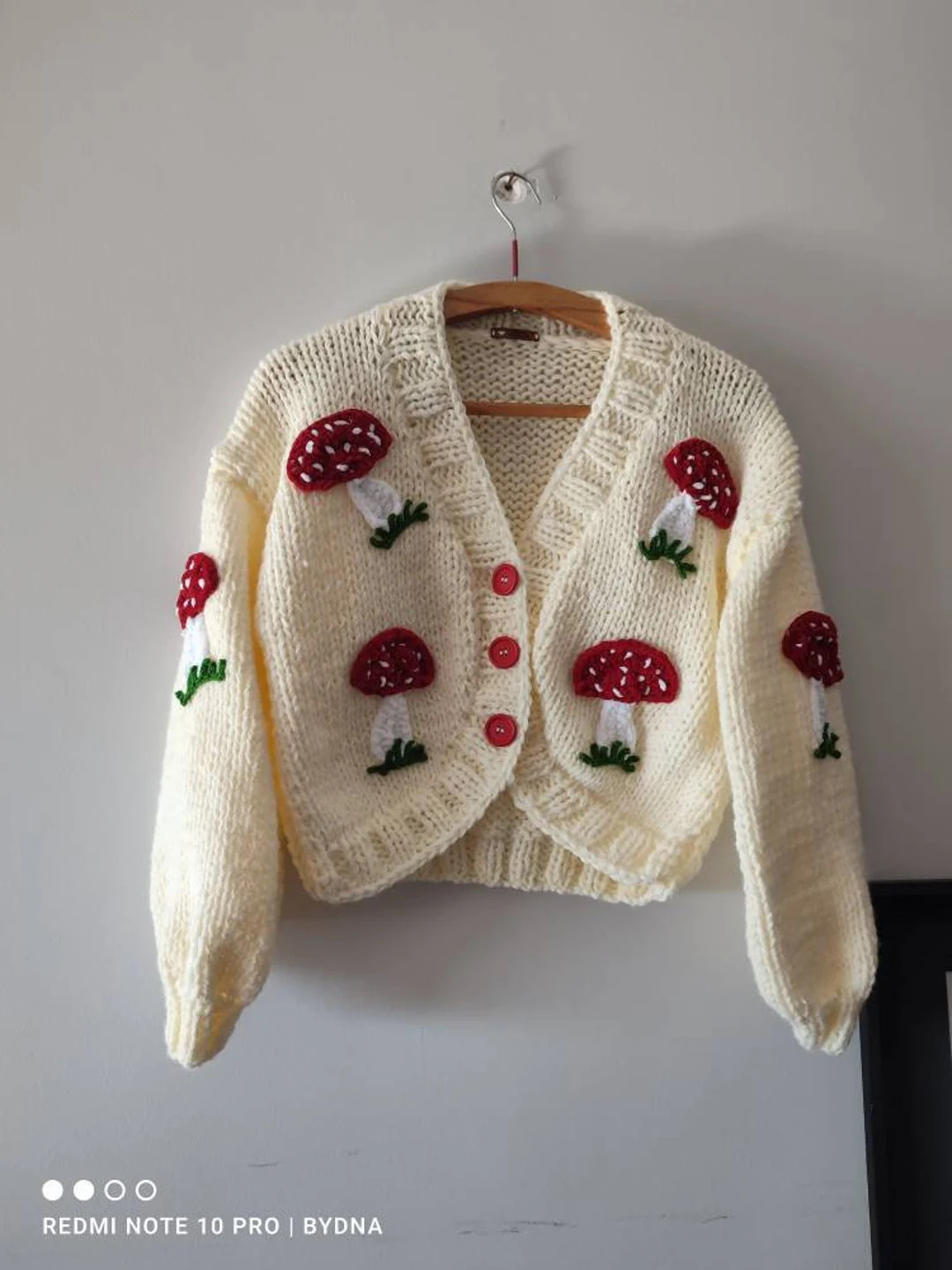 Mushroom Cotton Woman Cardigan, Soft Knitted Sweater, Gift for Mom, Cozy Gift Jumper, Custom Cott... | Etsy (US)