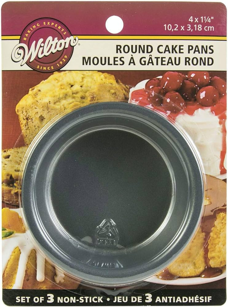Wilton Mini Round Cake Pans, STD, SilverWilton Non-Stick Mini Round Pan Set, 3-Piece, Steel | Amazon (US)