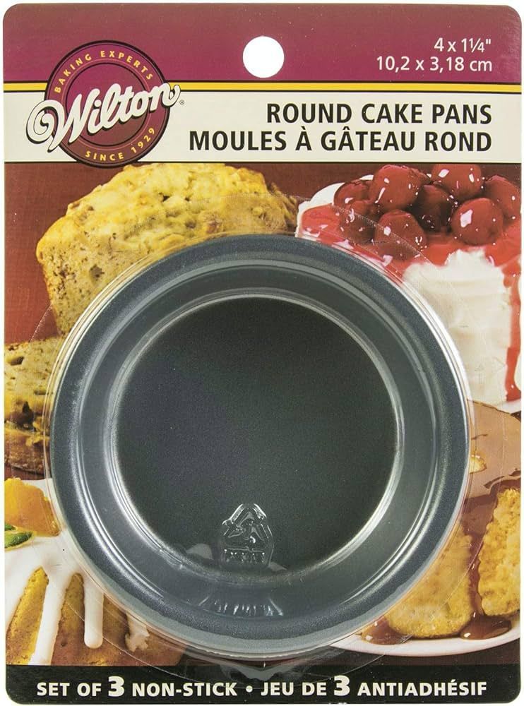 Wilton Mini Round Cake Pans, STD, SilverWilton Non-Stick Mini Round Pan Set, 3-Piece, Steel | Amazon (US)