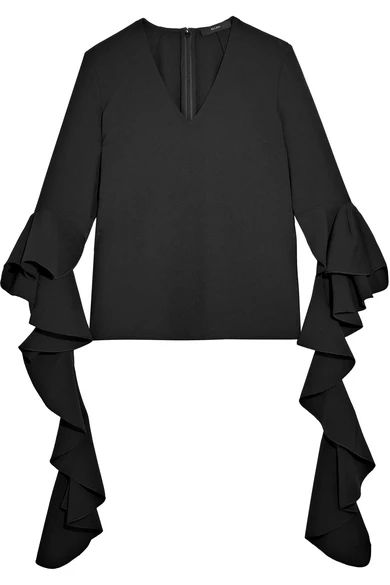 Ellery - Ace Ruffled Crepe Top - Black | NET-A-PORTER (UK & EU)