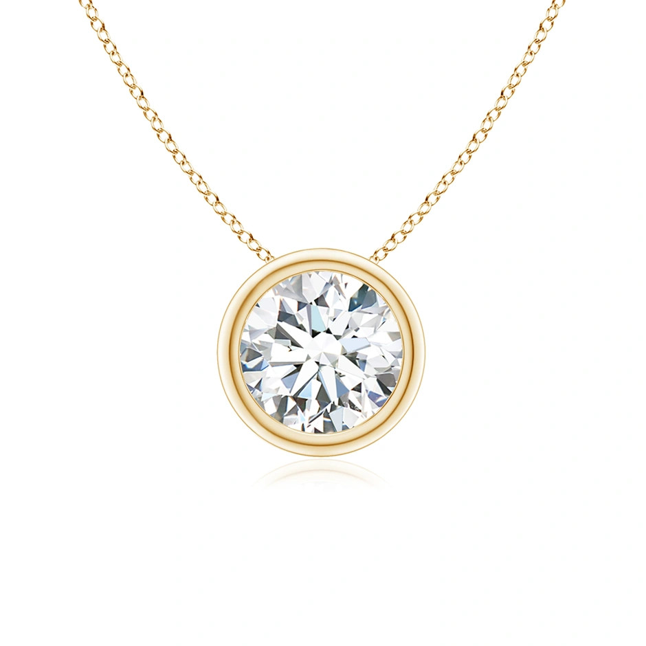 Lab-Grown Bezel-Set Round Diamond Solitaire Pendant | Angara US