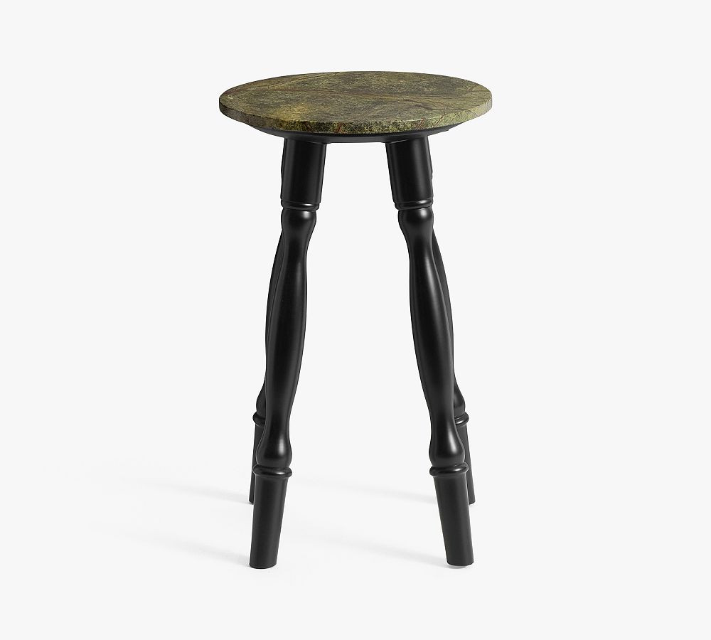 Chris Loves Julia Green Marble Top Accent Table (14") | Pottery Barn (US)