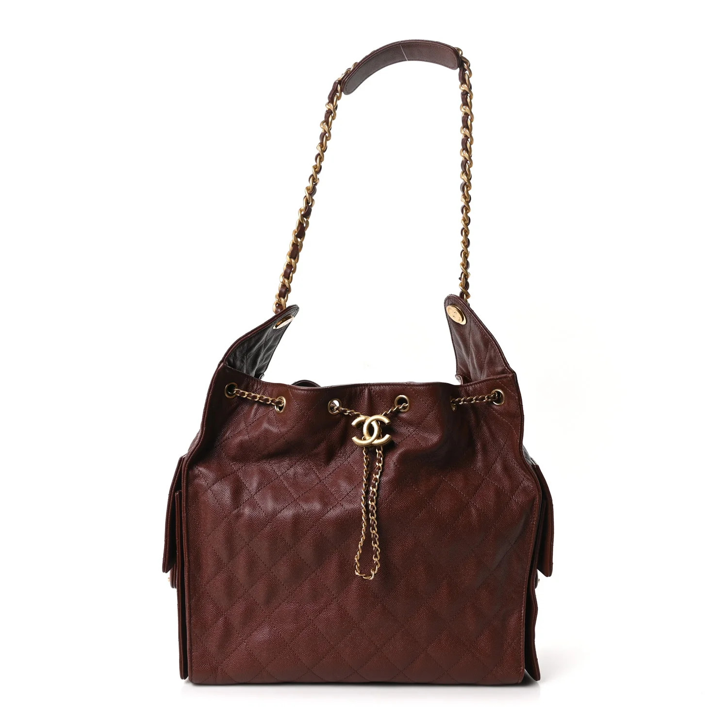 Chanel Caviar Quilted Medium Chanel 25 Handbag Dark Brown 1944740 | FASHIONPHILE (US)