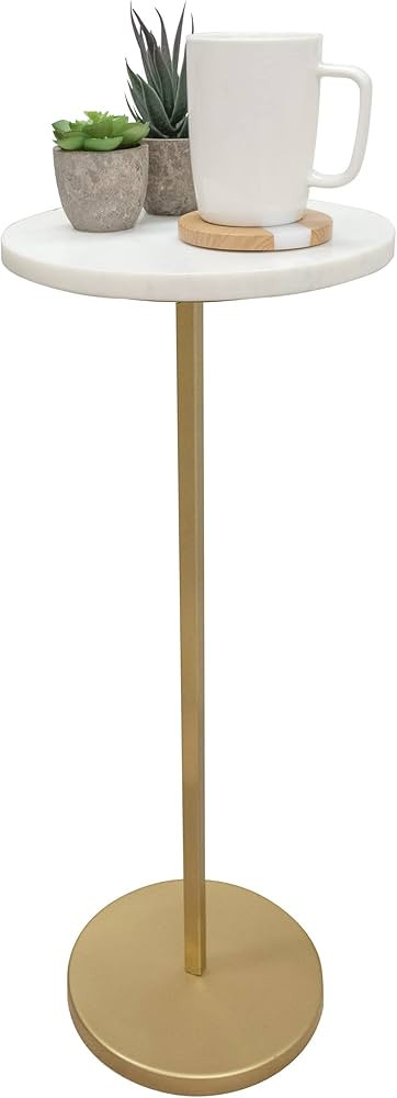 Elegant Marble Side Table Round, Small Accent Table Nightstand, Couch Table, Premium End Table fo... | Amazon (US)