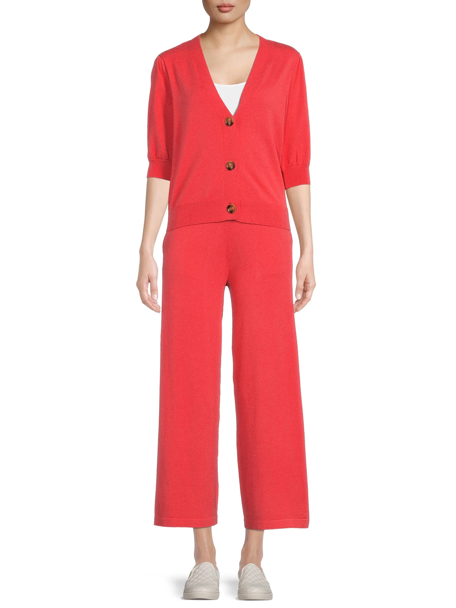Time and Tru Women's Cardigan Sweater/Pant Set - Walmart.com | Walmart (US)