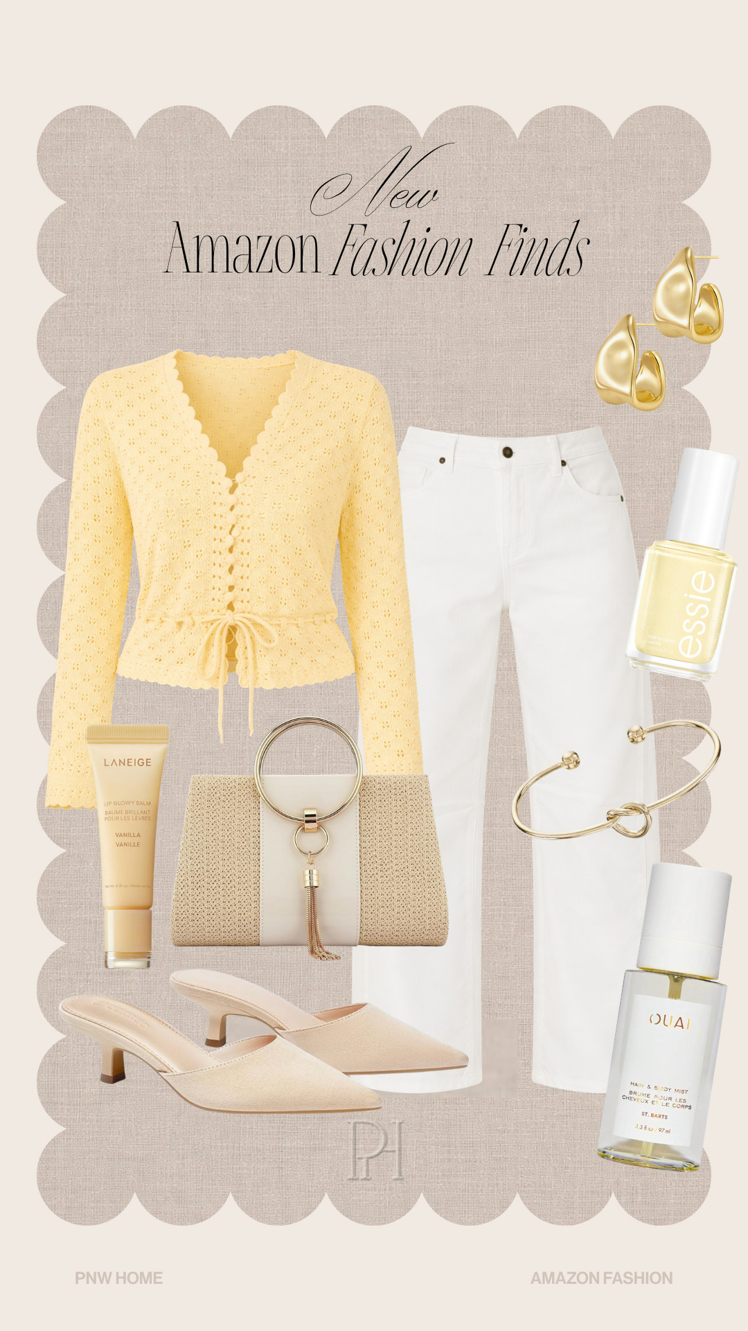 Loving these Amazon finds for a adding a touch of spring to your wardrobe!

butter yellow cardigan, white jeans, barrel jeans, white denim, spring fashion, spring outfit, spring style, spring look, nude kitten heels, tan kitten heels, neutral handbag, tan handbag, spring handbag, top handle purse, lip balm, body spray, perfume, women's fragrance, butter yellow nail polish, gold earrings, gold bangle bracelet 

 #LTKgrwm #LTKootd #LTKSeasonal