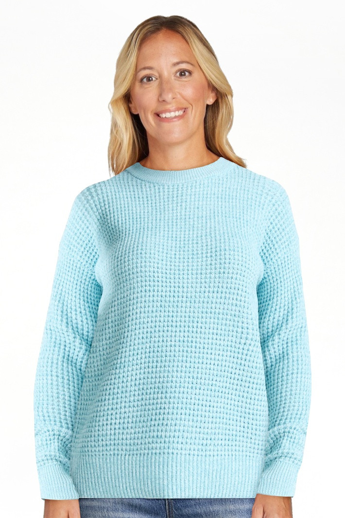 Time and True Women's Waffle Stitch Pullover Sweater, Midweight, Sizes: XS-XXXL - Walmart.com | Walmart (US)