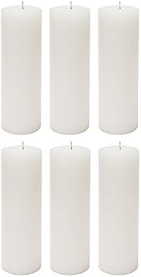 Mega Candles 6 pcs Unscented White Round Pillar Candle, Hand Poured Premium Wax Candles 2 Inch x ... | Amazon (US)