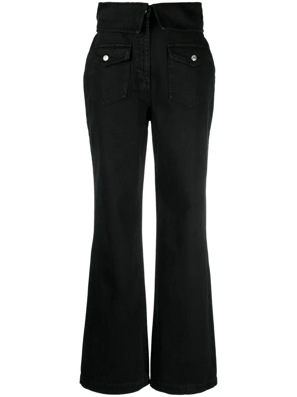 MOSCHINO JEANS folded-edge flared jeans - Black | Farfetch Global