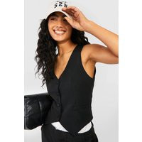 Womens Fitted Tailored Waistcoat - Black - 16 | NastyGal UK