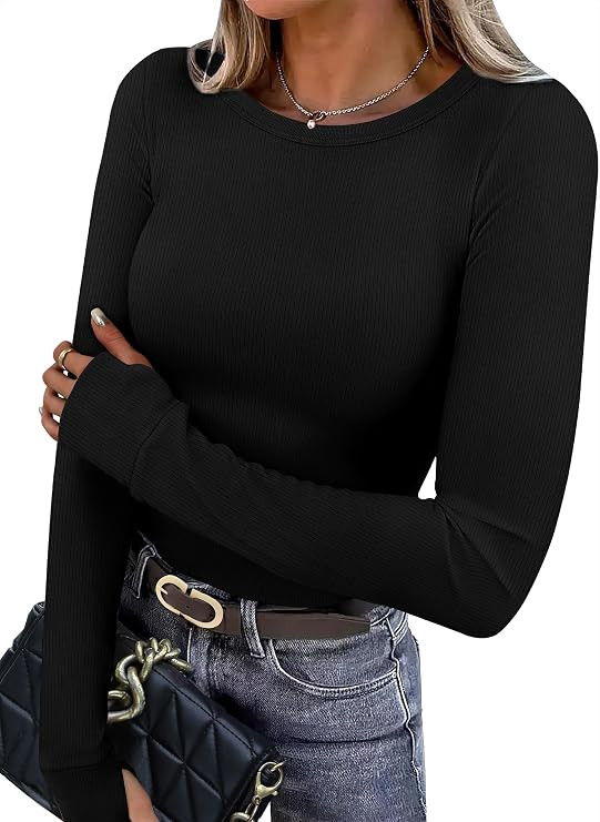XIEERDUO Long Sleeve Thermal Shirt for Women Fleece Slim Fit Tops Crewneck Basic T-Shirts with Th... | Amazon (US)
