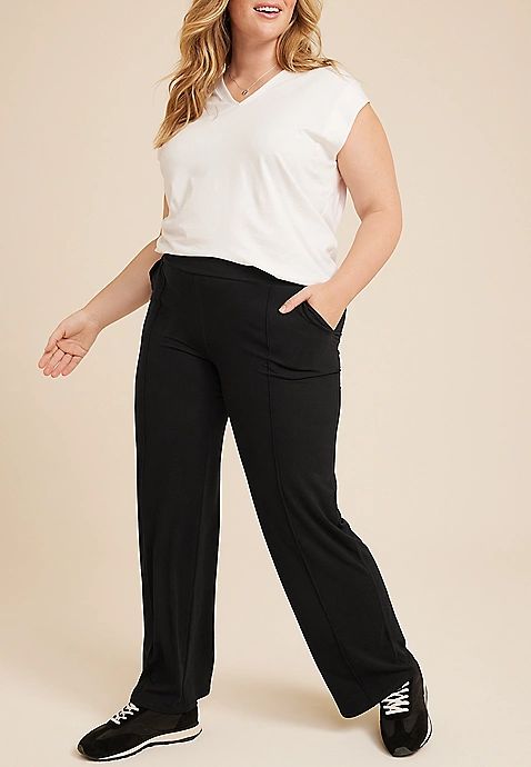 Plus Size Cloud Stretch High Rise Wide Leg Pant | Maurices