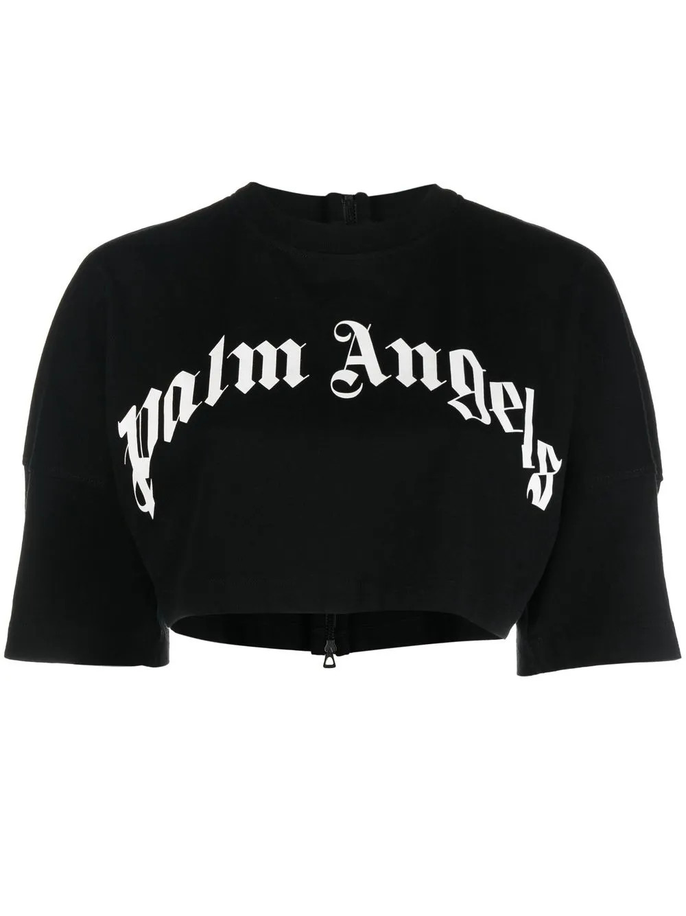 Palm Angels logo-print Zipped Cropped Top - Farfetch | Farfetch Global