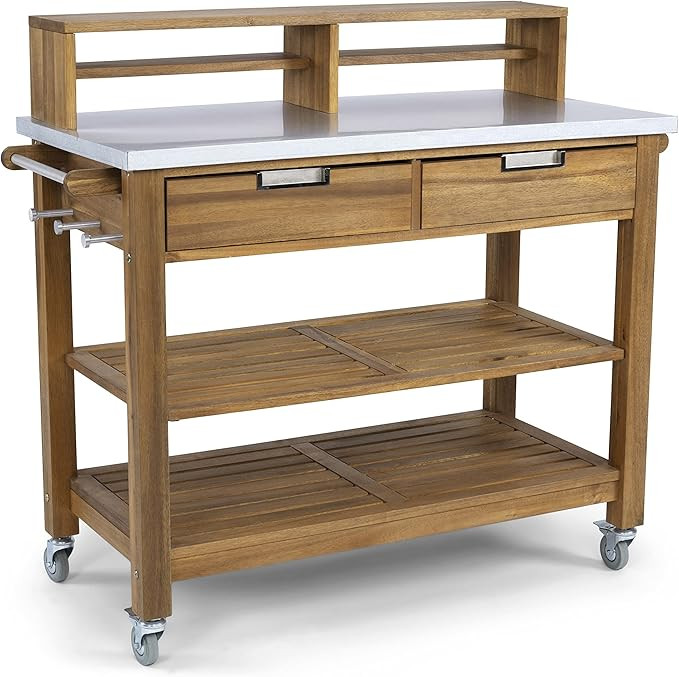 Homestyles Maho Golden Teak Potting Bench | Amazon (US)