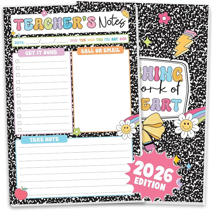Teacher Gifts, Gifts for New Teachers, Composition Book Teacher Notepad, To-Do List Notepad, Stat... | Amazon (US)