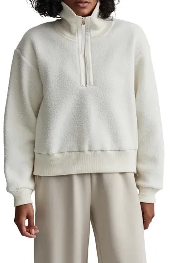 Varley Roselle Recycled Polyester Fleece Half Zip Pullover in Egret at Nordstrom Rack, Size X-Large | Nordstrom Rack