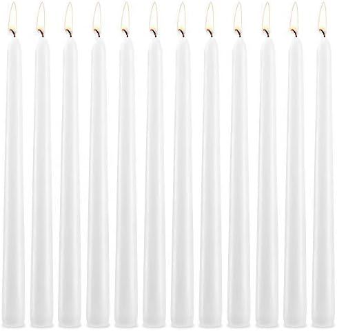12 Pcs White Taper Candles, Long Household Candles Tall Taper Candles Dripless for Couples, Parti... | Amazon (US)